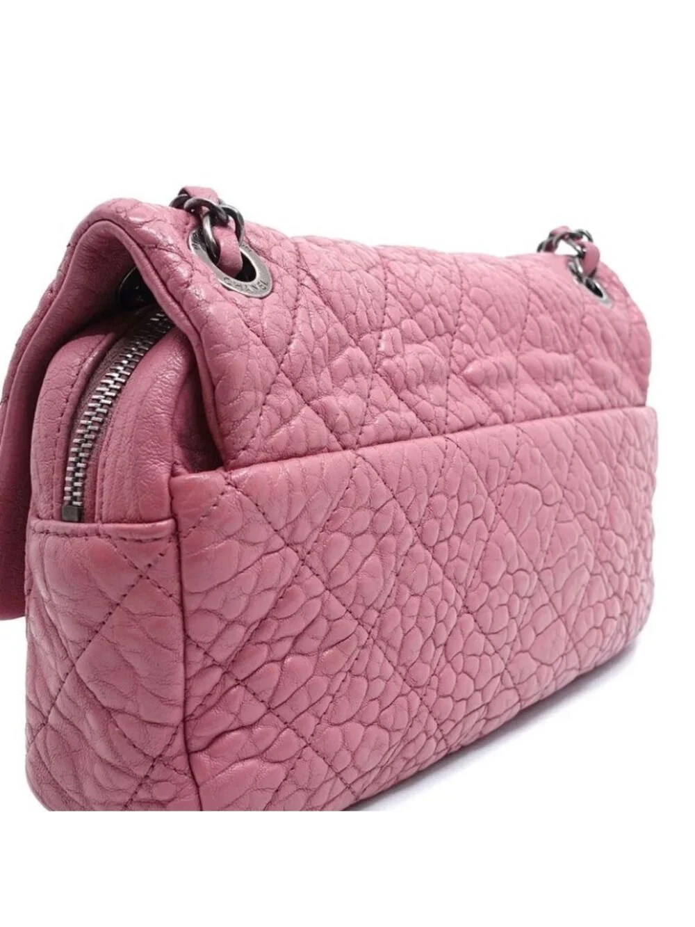 Chanel Double Chain Shoulder Bag Quilted Leather - Picture 2 of 9